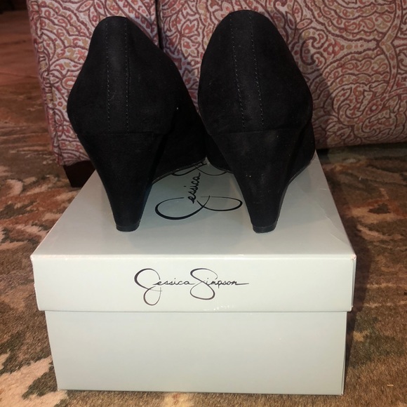 Jessica Simpson Sanora Black Suede Wedges - Picture 3 of 5